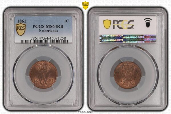 1 cent 1861 PCGS MS64 RB Top Pop