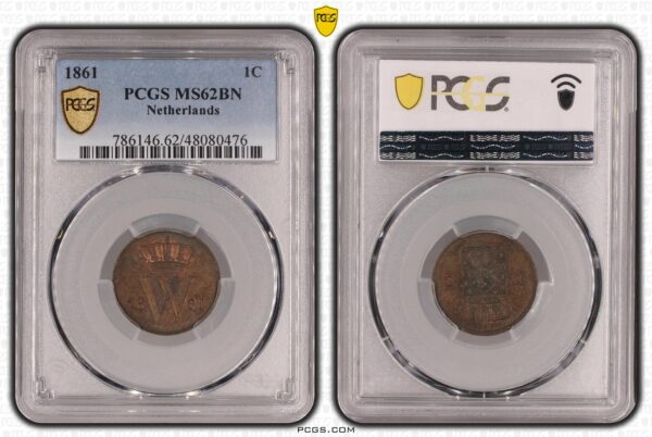 1 cent 1861 PCGS MS62 BN