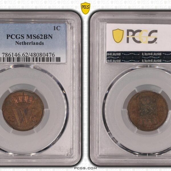 1 cent 1861 PCGS MS62 BN