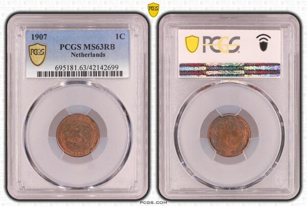 1 cent 1907 MS63 RB PCGS