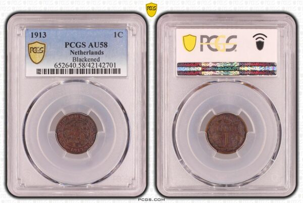 1 cent 1913 AU58 Blackened PCGS