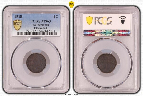 1 cent 1918 MS63 PCGS Blackened