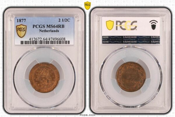 2 1/2 cent 1877 MS64 RB PCGS