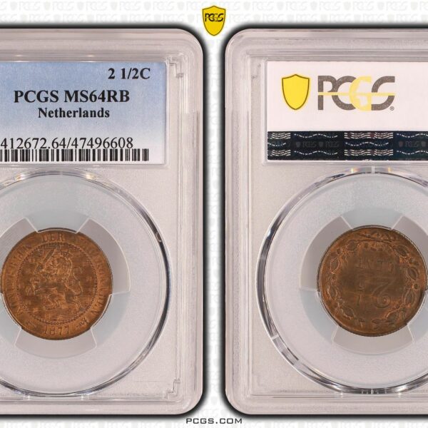 2 1/2 cent 1877 MS64 RB PCGS