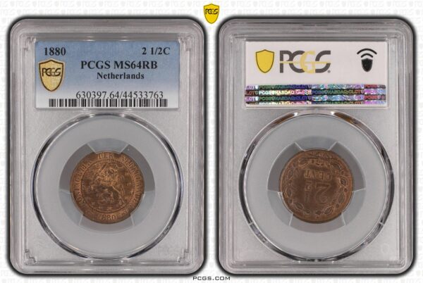 2 1/2 cent 1880 MS64 RB PCGS