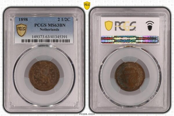 2 1/2 cent 1898 MS63 BN PCGS