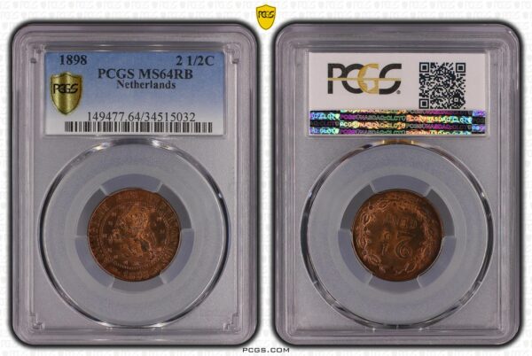 2 1/2 cent 1898 MS64 RB PCGS