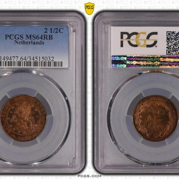 2 1/2 cent 1898 MS64 RB PCGS