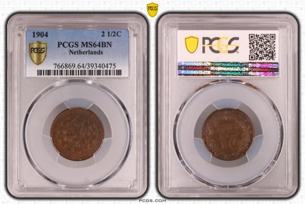 2 1/2 cent 1904 MS64 BN PCGS Top Pop 2/0