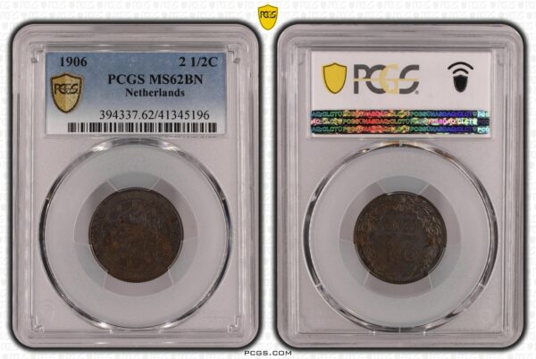 2 1/2 cent 1906 MS62bn PCGS