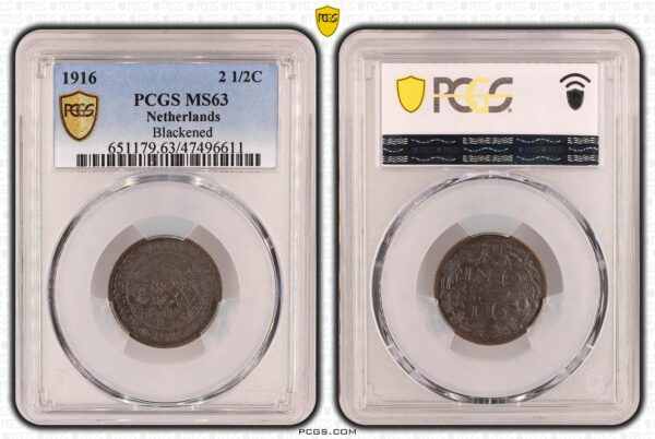 2 1/2 Cent 1916 MS63 Blackened PCGS