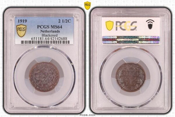 2 1/2 cent 1919 MS64 blackened PCGS