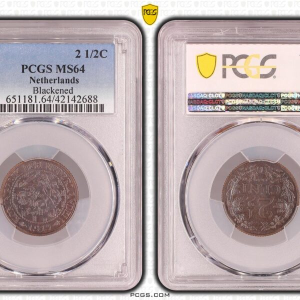 2 1/2 cent 1919 MS64 blackened PCGS
