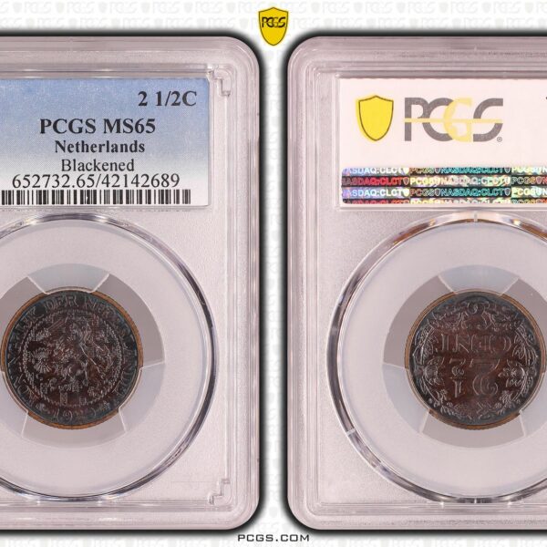 Top Pop 2 1/2 cent 1929 MS65 blackened PCGS