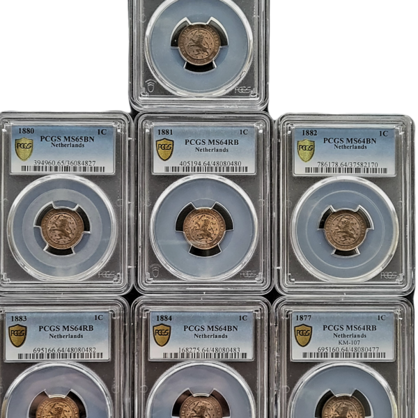 1 cent 1877 t/1884 serie compleet MS64 en MS65 PCGS  Population, waaronder 3 x Top Pop