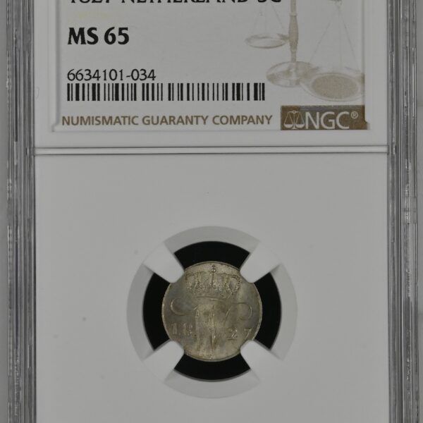 5 cent 1827 Utrecht NGC MS65