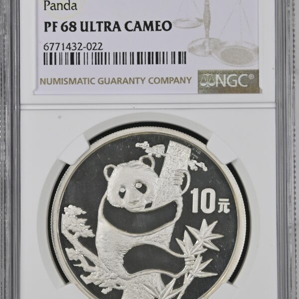 Chinese Panda 1 oz 1987 NGC MS68: Een vroege Panda