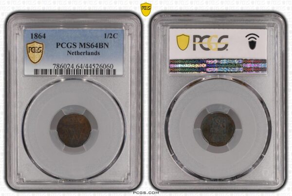 1/2 cent 1864 PCGS MS64 bn Single finest