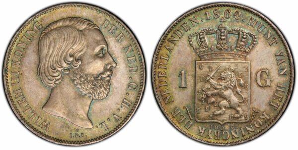 1 gulden 1864 MS65 PCGS