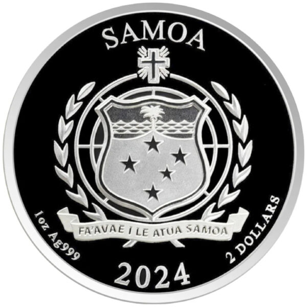 Samoa golden eagle 1 oz zilver 2024 back