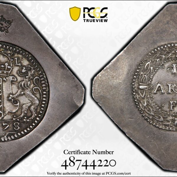 amsterdamse zilveren Noodmunt 1578 van 40 stuiver PCGS MS62 Top Pop