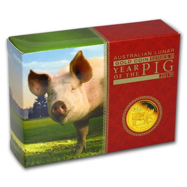 year of the pig 0.1 oz goud 2019 lunar II