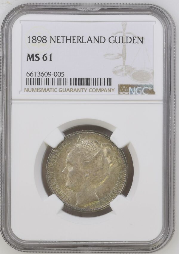 1 gulden 1898 MS61 NGC Ondergewaardeerd