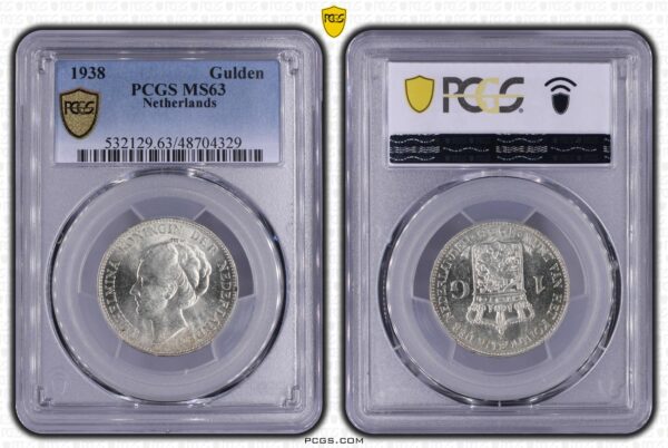 1 gulden 1938 MS63 PCGS