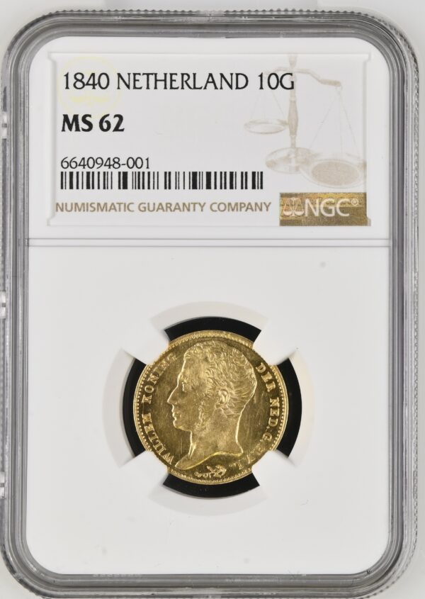 10 gulden 1840 NGC MS62 Koning Willem I