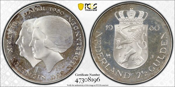 1980 Zilverset inhuldiging SP67 PCGS