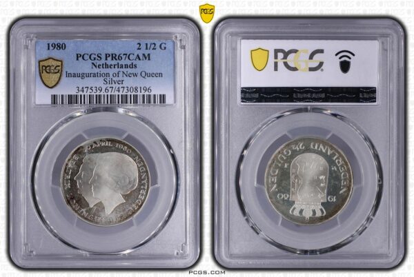 1980 Zilverset rijksdaalder inhuldiging SP67 PCGS.1