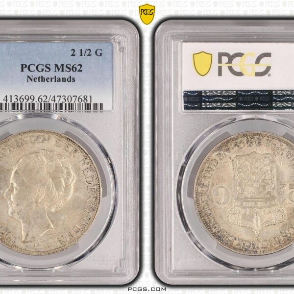 2 1/2 gulden 1929 MS62 PCGS