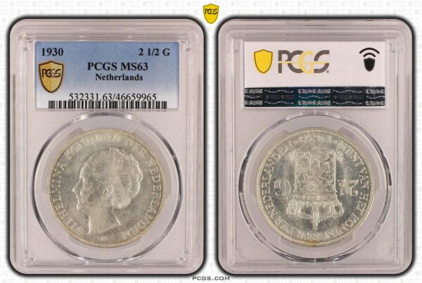 2 1/2 gulden 1930 MS63 PCGS