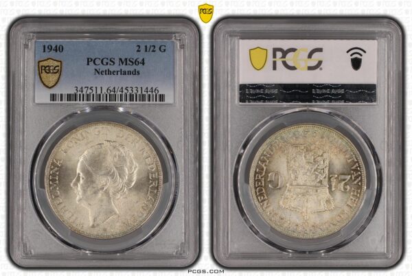 2 1/2 gulden 1940 MS64 PCGS