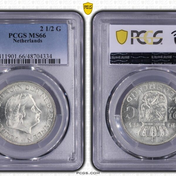 2 1/2 gulden 1963 MS66 PCGS Top pop