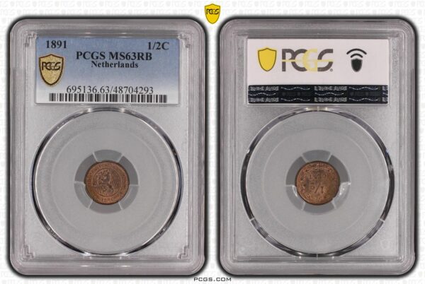 1/2 cent 1891 ms63 rb pcgs