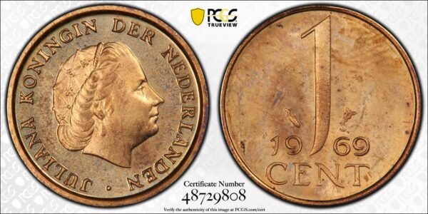 1 cent 1969 vis proof pr64 rb L.S. Beuth coll. PCGS