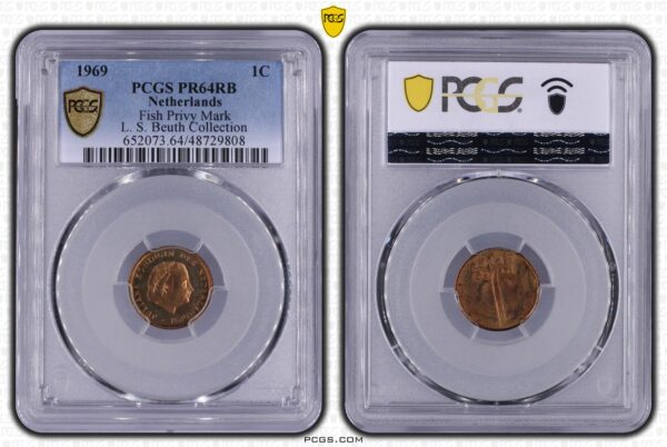 1 cent 1969 vis proof pr64 rb L.S. Beuth coll. PCGS