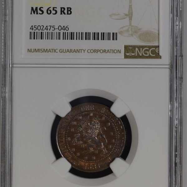 2 1/2 cent 1881 MS65 RB NGC Top pop