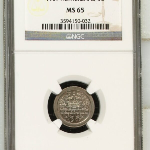5 cent 1907 MS65 NGC Nachtkwartje