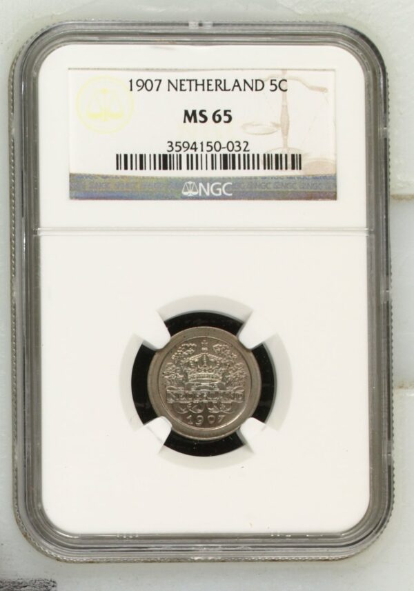 5 cent 1907 MS65 NGC Nachtkwartje