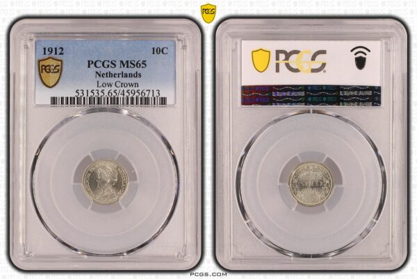 10 cent 1912 lage kroon PCGS ms65