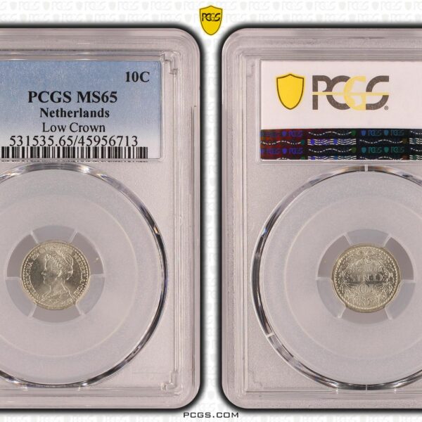 10 cent 1912 lage kroon PCGS ms65