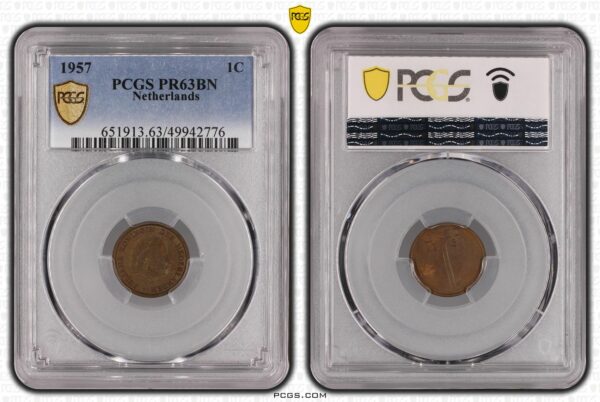 1 cent 1957 Proof PR63 BN PCGS