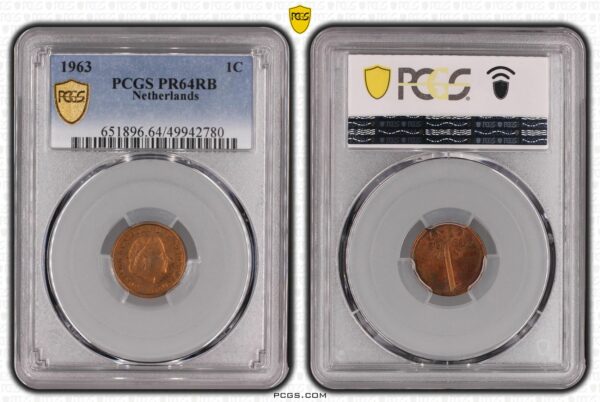 1 cent 1963 Proof PR64 rb PCGS Top Pop