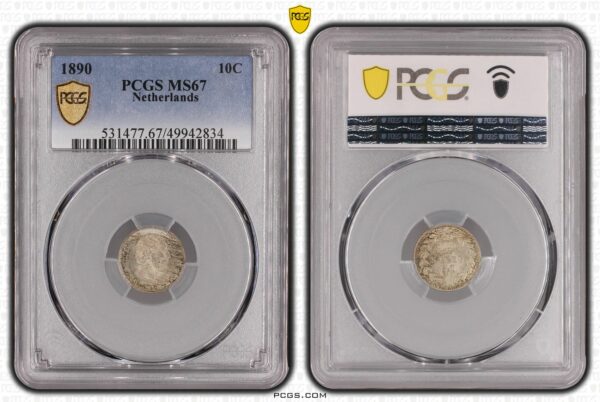 10 cent 1890 MS67 PCGS