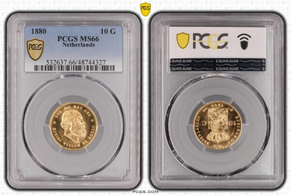 10 gulden 1880 ms66 PCGS