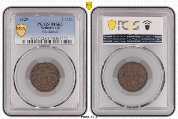 2 1/2 cent 1929 MS63 PCGS Blackened