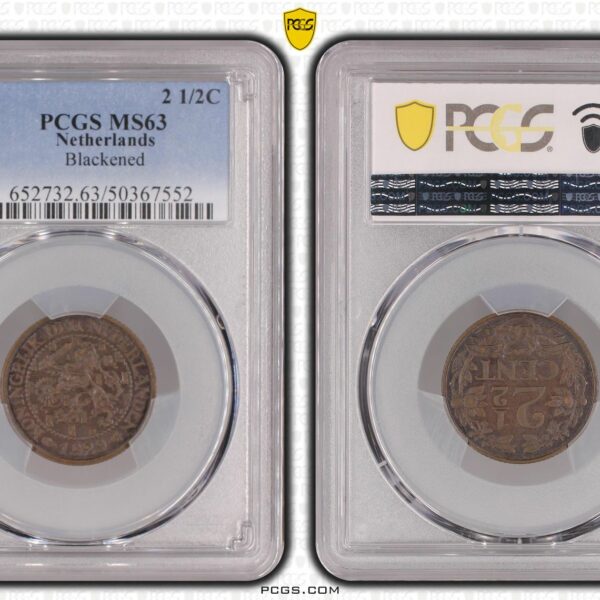 2 1/2 cent 1929 MS63 PCGS Blackened