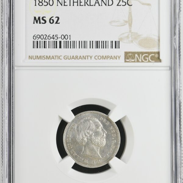 25 cent 1850 MS62 NGC